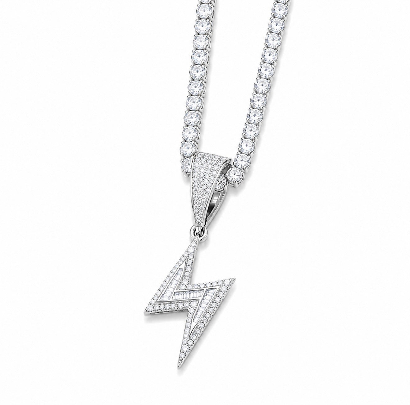 GELATI’S THUNDERBOLT BAGUETTE DIAMOND PENDANT WITH 18K VERMEIL INSERTS