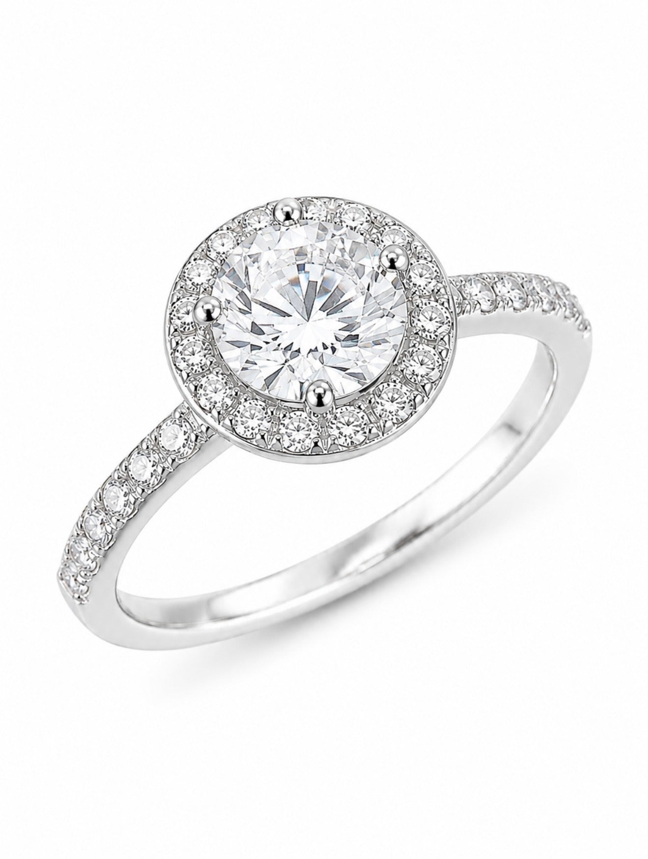 HALO ORBIT PRINCESS RING – 3EX DVVS1 MOISSANITE, 925 SILVER & 18K VERMEIL
