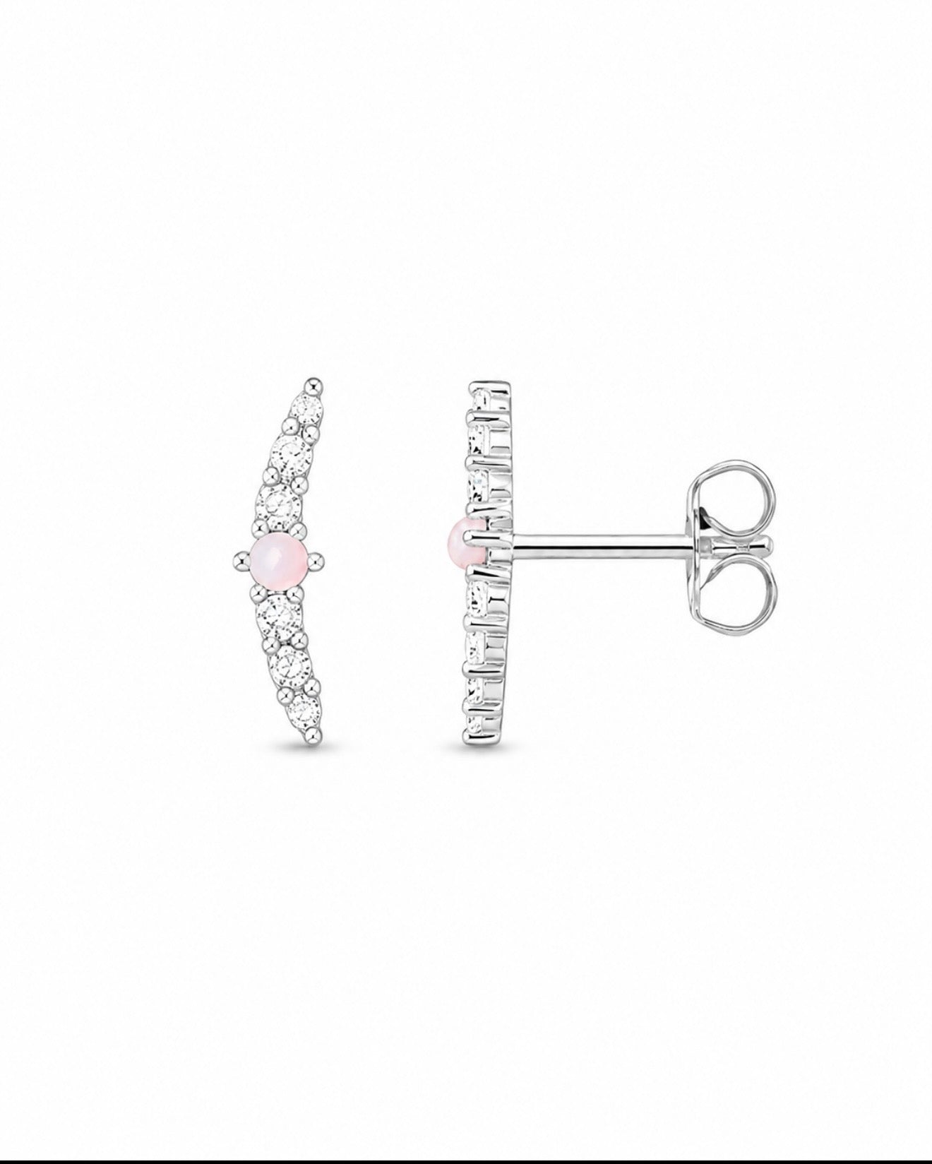 GELATI’S PEARL & MOON SHAPE VVS1 MOISSANITE DIAMOND EARRINGS IN 925 SILVER