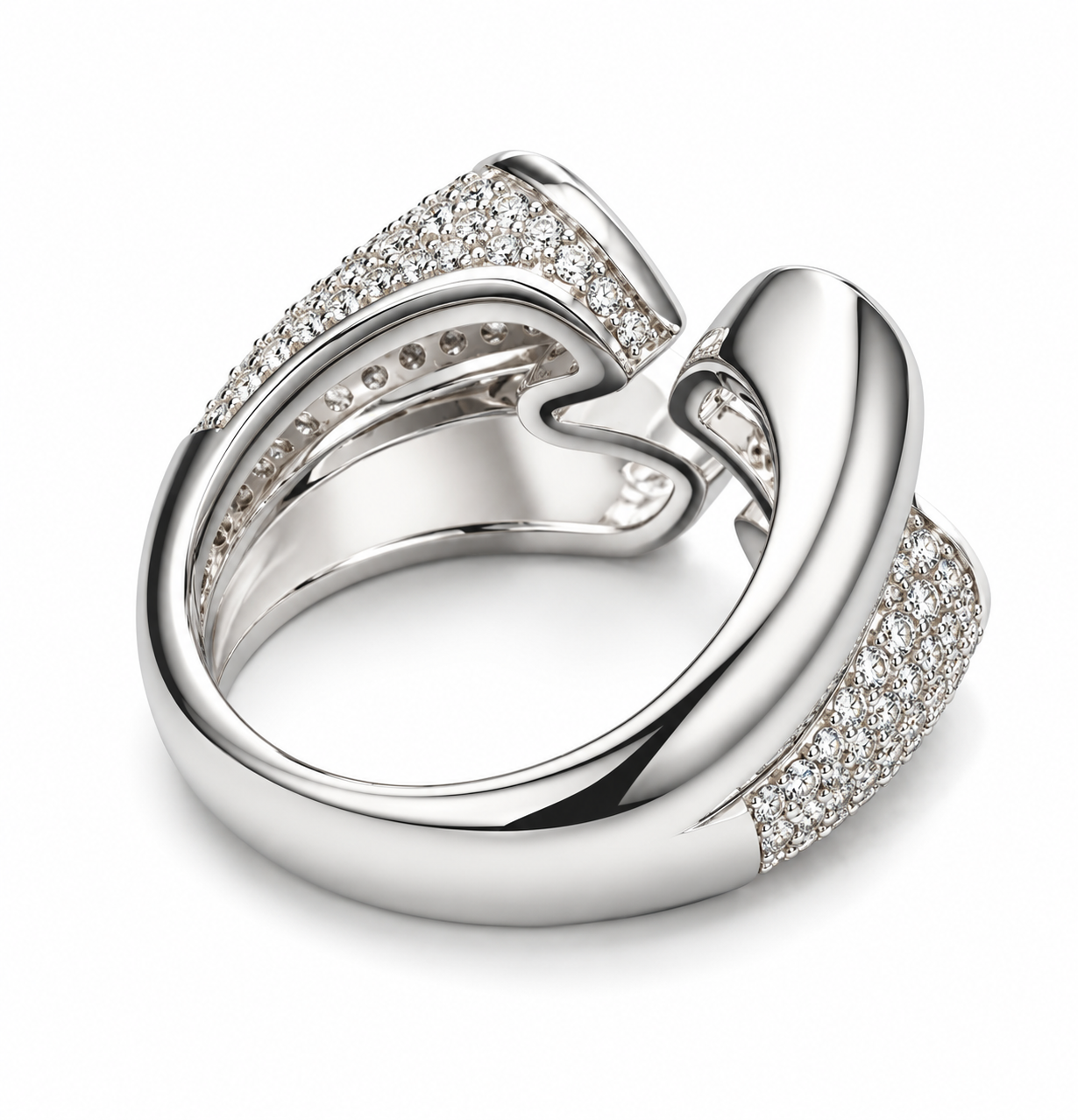 GELATI IL QUARTO DIAMANTE PEAR CUT RING | FL-IF LAB MOISSANITE | 925 SOLID STERLING SILVER | 18k White Vermeil Gold