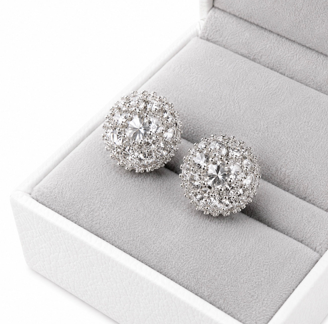 GELATI LIMITED | SPIKED DIAMONDS METEORIC EARRINGS - FL-IF LAB MOISSANITE DIAMONDS - 925