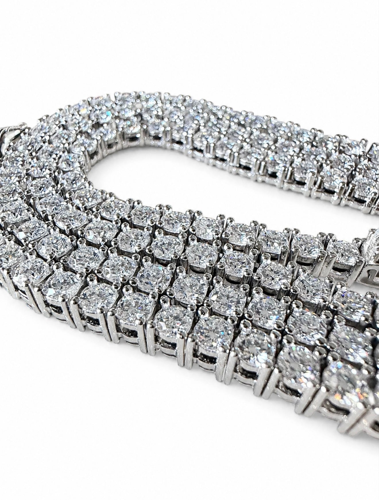 ANTURI TENNIS NECKLACE – 15CTW VVS1 MOISSANITE DIAMONDS 925 ITALIAN SILVER & 18K VERMEIL GOLD