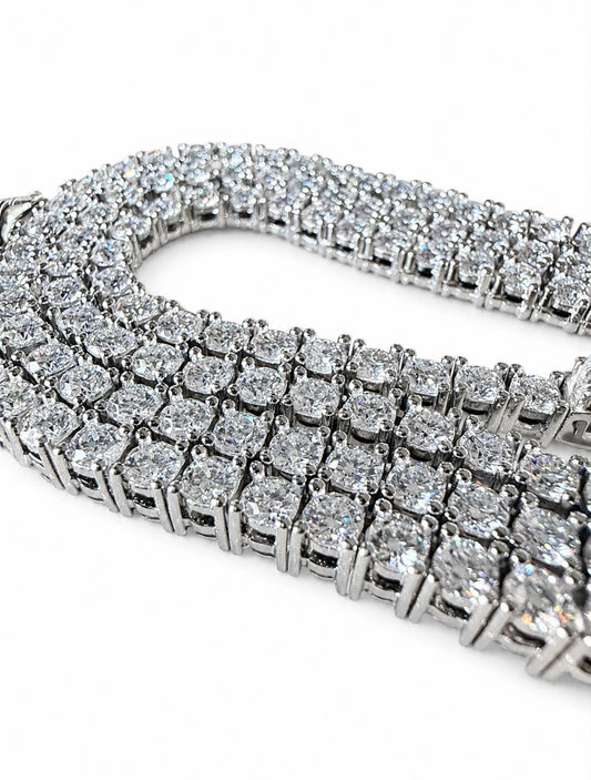 ANTURI TENNIS NECKLACE – 15CTW VVS1/CB DIAMONDS, 999 ITALIAN SILVER & 18K VERMEIL
