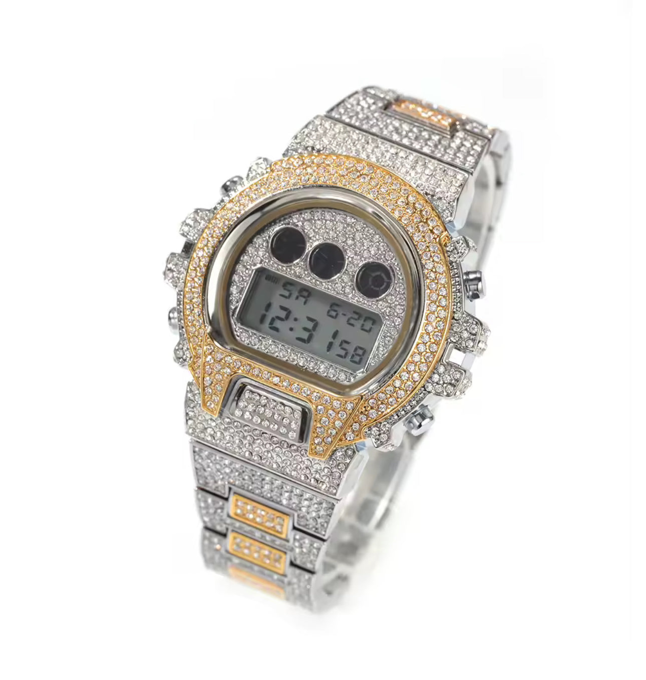 Gelati's Analogue Carbon Diamonds & Stainless Steel Watch