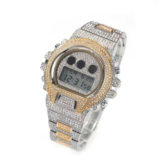 Gelati's Analogue Carbon Diamonds & Stainless Steel Watch