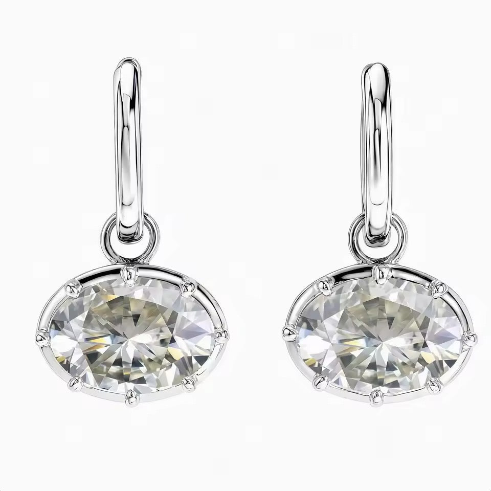 GELATI "LUCE OVALE" DIAMOND LOOP EARRINGS | FL-IF D COLOR LAB MOISSANITE | 925 STERLING SILVER | 18K VERMEIL GOLD