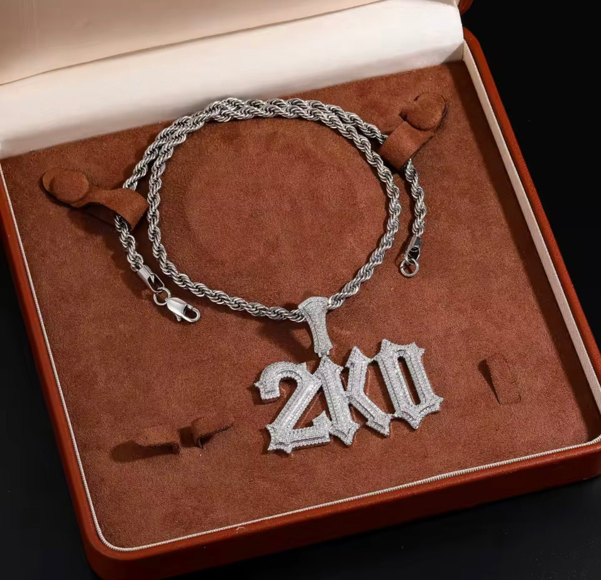 Gelati's Custom ICESTAR Diamond Pendant in Solid Titanium & 18k Vermeil Gold  + Free 925 Silver Chain