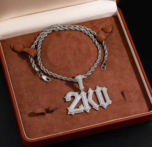 Gelati's Custom ICESTAR Diamond Pendant in Solid Titanium & 18k Vermeil Gold  + Free 925 Silver Chain