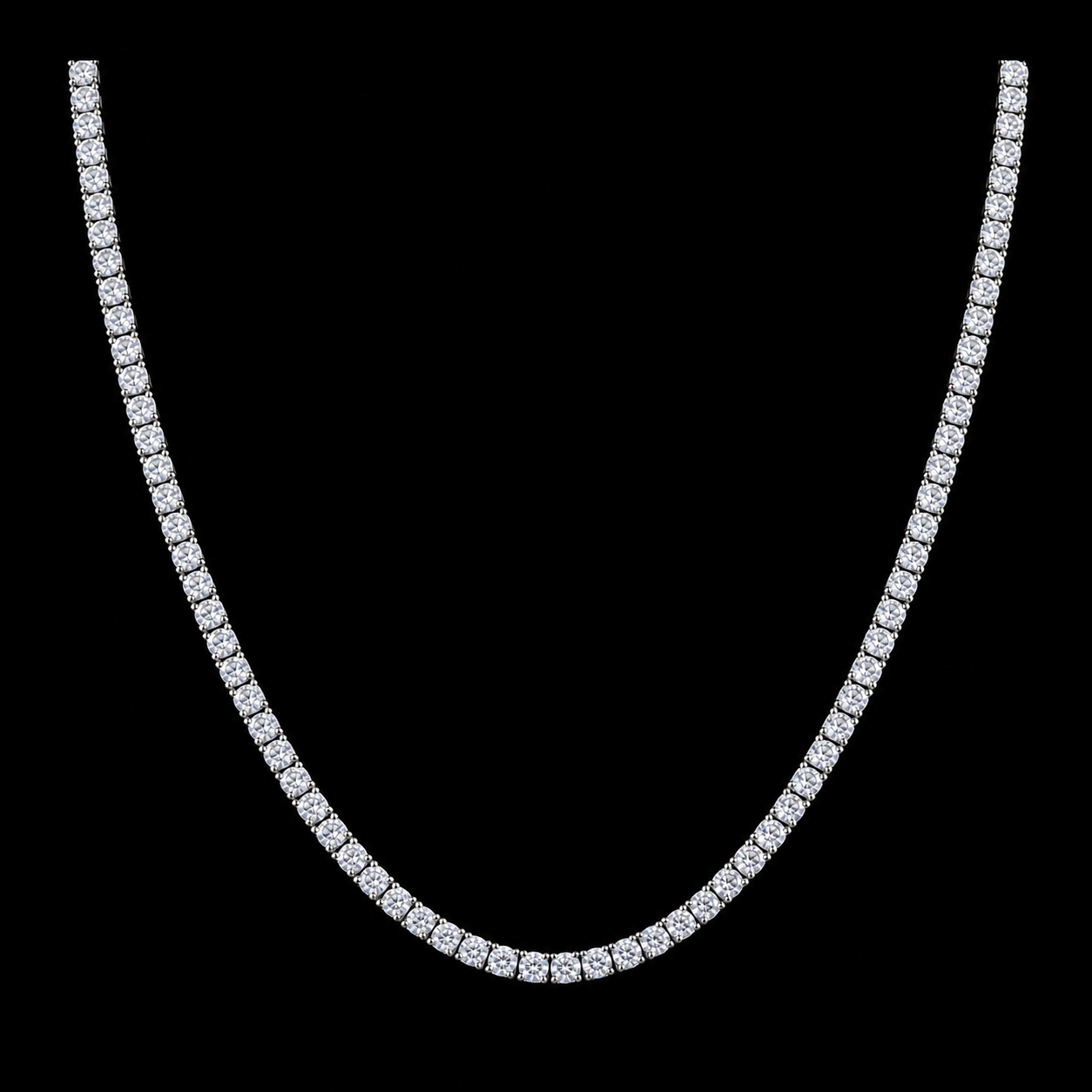 Nocturno|Carbon Diamond Tennis Necklace – Titanium & 18K Vermeil