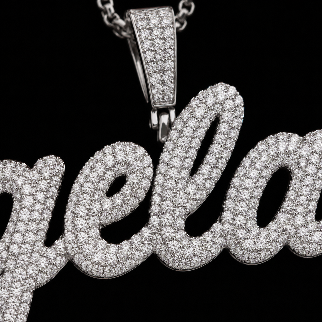 Custom “Handsign Letter” Carbon Diamond Pendant – Titanium & 18K Vermeil Gold (Free Chain Included)