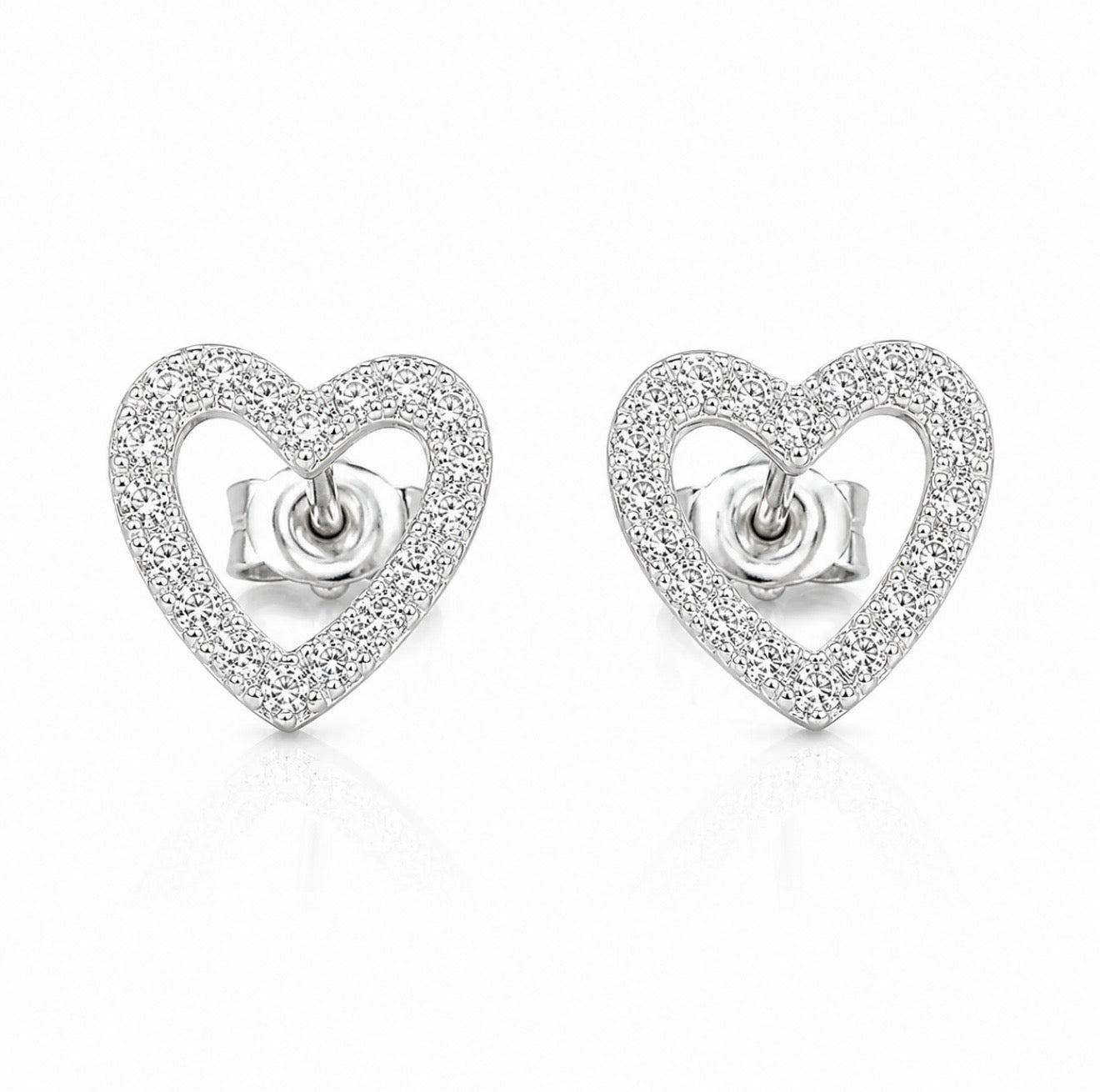 GELATI HALO HOLLOW HEART EARRINGS – FL/IF LAB MOISSANITE | 925 SILVER & 18K VERMEIL GOLD