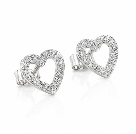 GELATI HALO HOLLOW HEART EARRINGS – FL/IF LAB MOISSANITE | 925 SILVER & 18K VERMEIL GOLD