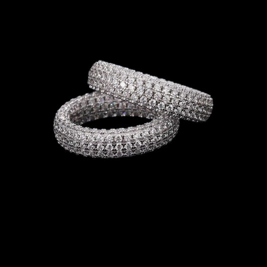 Gelati's Bespoke DVVS1 Diamond Bussdown "Ghiacciato" Ring in 925 Sterling Silver & 18k Vermeil Gold