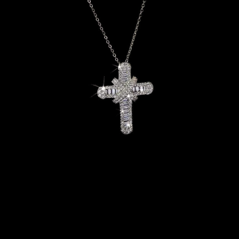 Gelati's X Cross Diamond Pendant in Solid Titanium & 18 K Vermeil Gold Accents