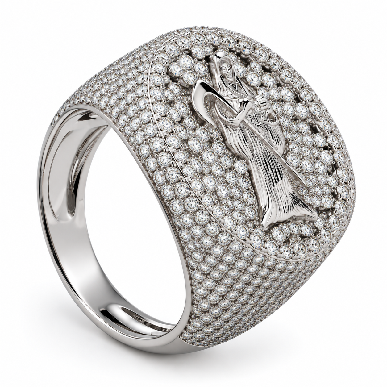 GELATI SOUL REAPER DIAMOND RING | FL-IF MOISSANITE Diamond | SOLID 925 STERLING SILVER & 18K VERMEIL GOLD