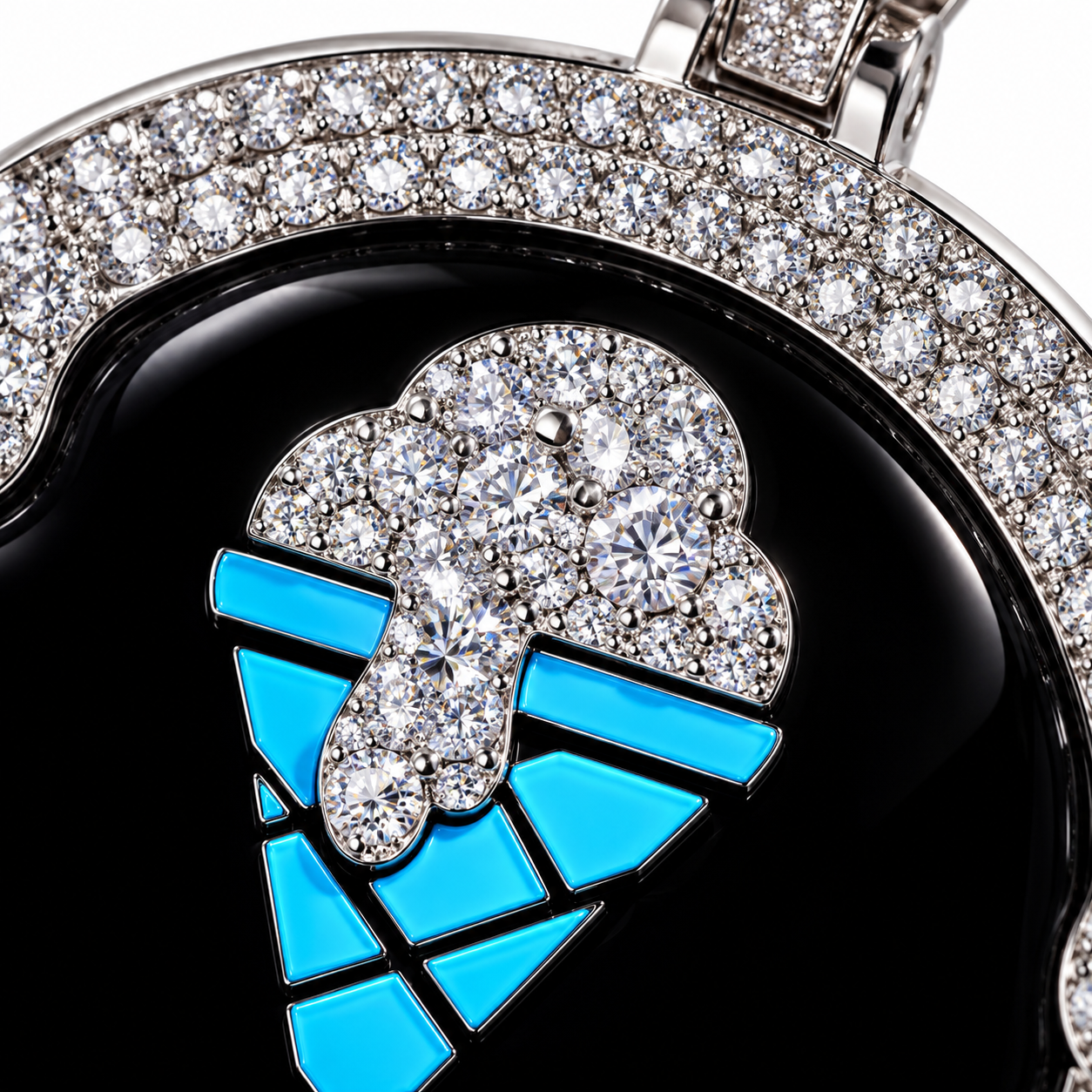 GELATI Liquid Ice Memorial Diamond Photo Pendant | FL-IF Lab Moissanite |925 Sterling Silver | 18K Vermeil Gold