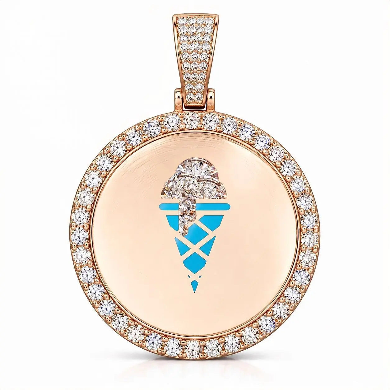 GELATI Bespoke infinity Diamond Photo Pendant | FL-IF Lab Moissanite | 999 Italian Silver | 18K Vermeil Gold
