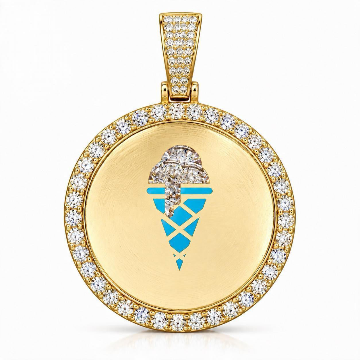 GELATI Bespoke infinity Diamond Photo Pendant | FL-IF Lab Moissanite | 999 Italian Silver | 18K Vermeil Gold