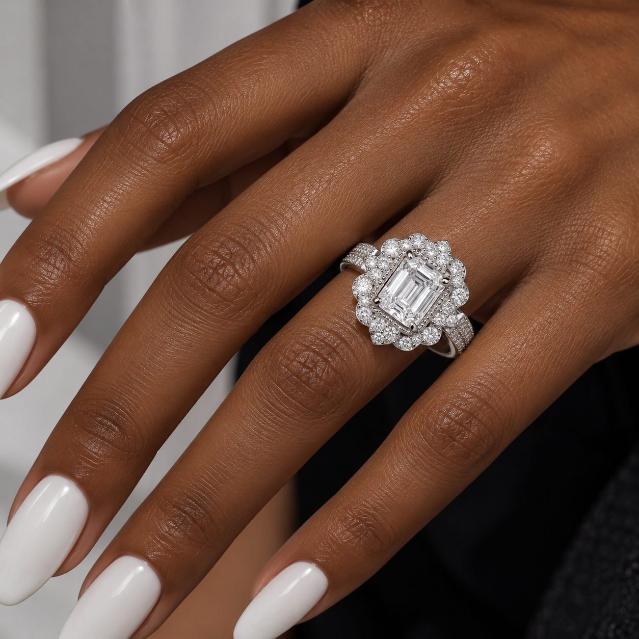 GELATI HERITAGE PRINCESS BAGUETTE RING | FL-IF Lab Moissanite | 925 Sterling Silver | 18K Vermeil Gold