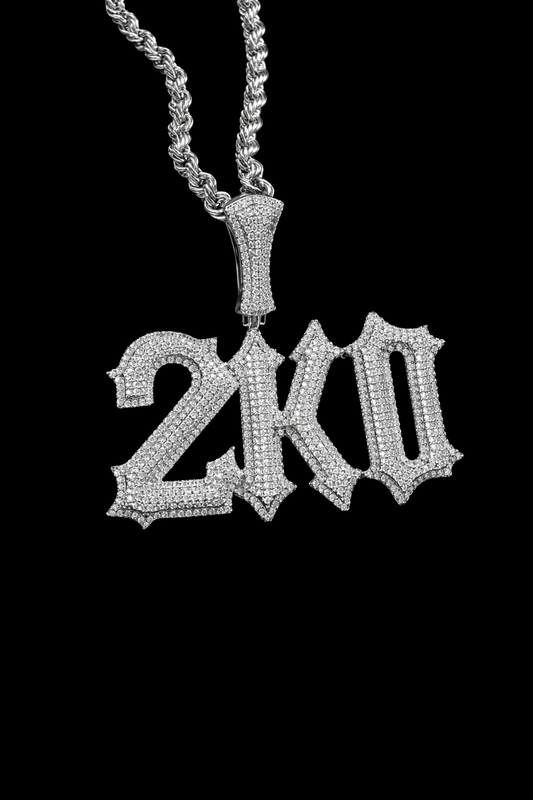 Gelati's Custom ICESTAR Diamond Pendant in Solid Titanium & 18k Vermeil Gold  + Free 925 Silver Chain