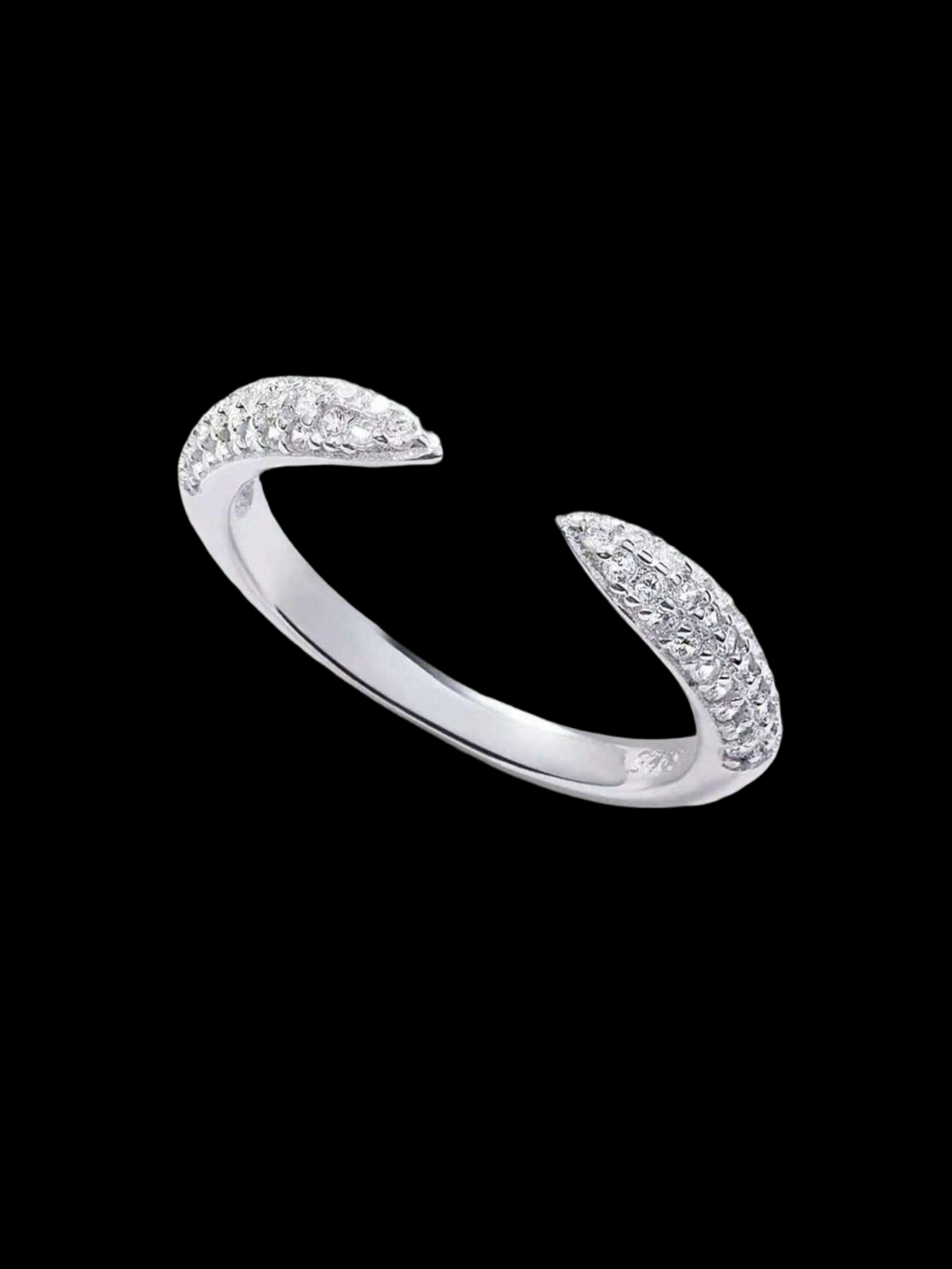 Gelati's Fang Of Ice VVS1 D-Color Moissanite Diamond Eternity Band in 925 Sterling Silver & 18k Vermeil Gold Accents