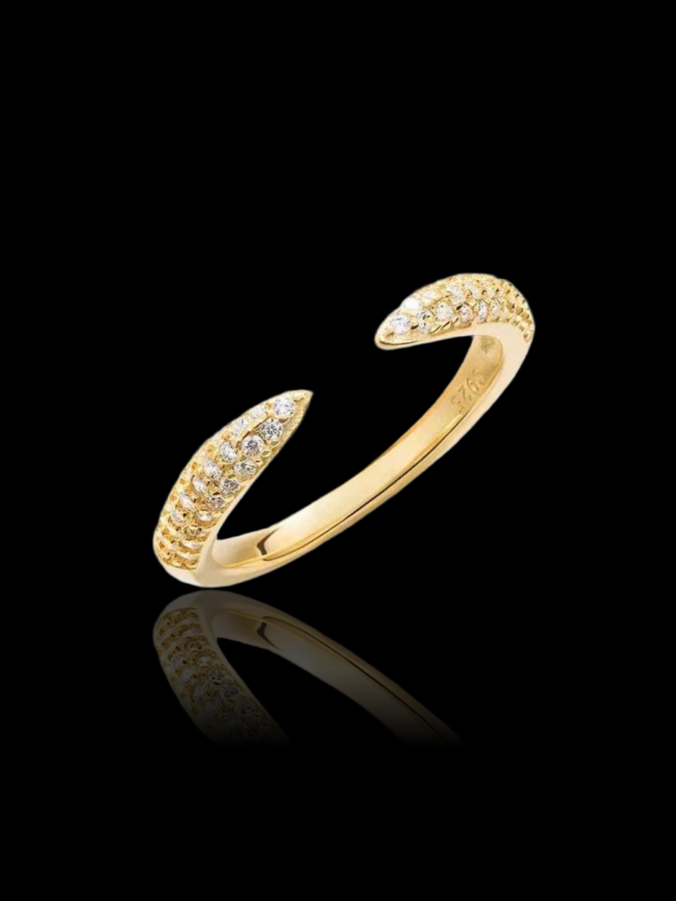 Gelati's Fang Of Ice VVS1 D-Color Moissanite Diamond Eternity Band in 925 Sterling Silver & 18k Vermeil Gold Accents
