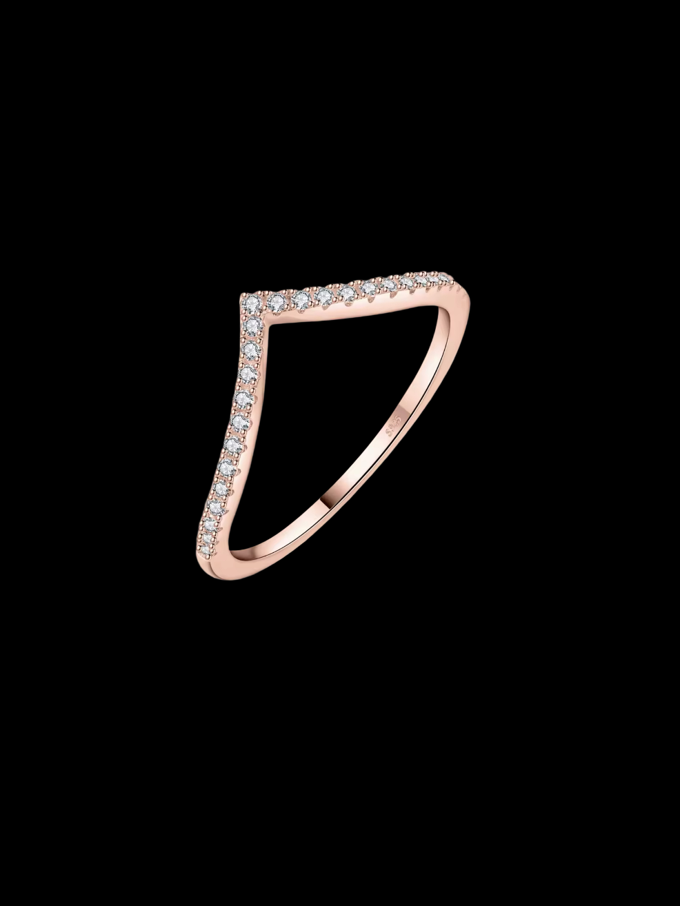 Gelati's VVS1 V-Shape Moissanite Diamond Ring In 925 Silver & 18k Vermeil Gold Accents