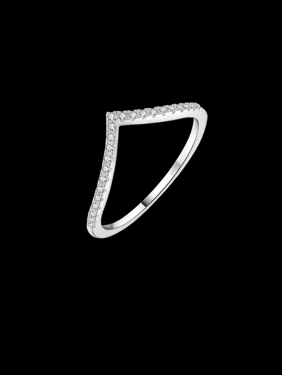 Gelati's VVS1 V-Shape Moissanite Diamond Ring In 925 Silver & 18k Vermeil Gold Accents