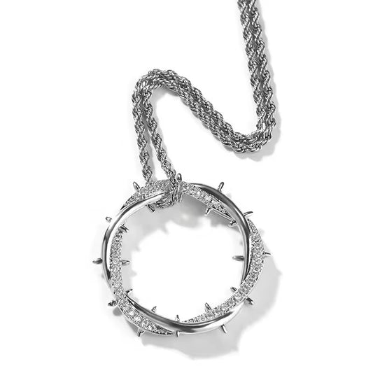 GELATI’S CROWN OF THORNS DIAMOND PENDANT – IN SOLID TITANIUM & CARBON SYNTHETIC DIAMONDS WITH 18K VERMEIL GOLD INSERTS