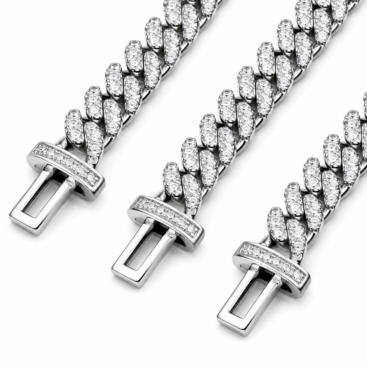 Gelati Ultra Thin Miami Link TitanSteel |925 Silver 7MM Diamond Cuban Bracelet | 18k Vermeil Gold