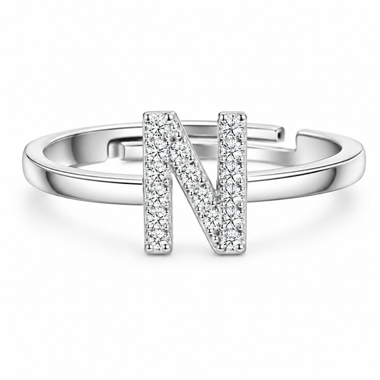 GELATI™ CUSTOM INITIAL DIAMOND RING | SOLID 925 SILVER & 18K VERMEIL GOLD