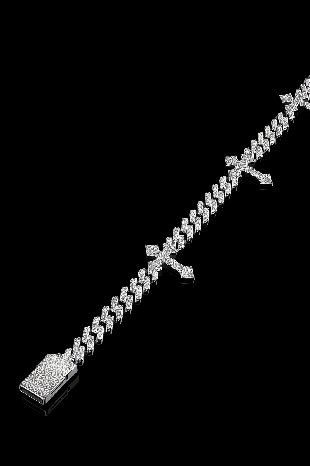 Sacrificio Cross Cuban Bracelet – FL-IF Moissanite, 925 Silver & 18K Vermeil