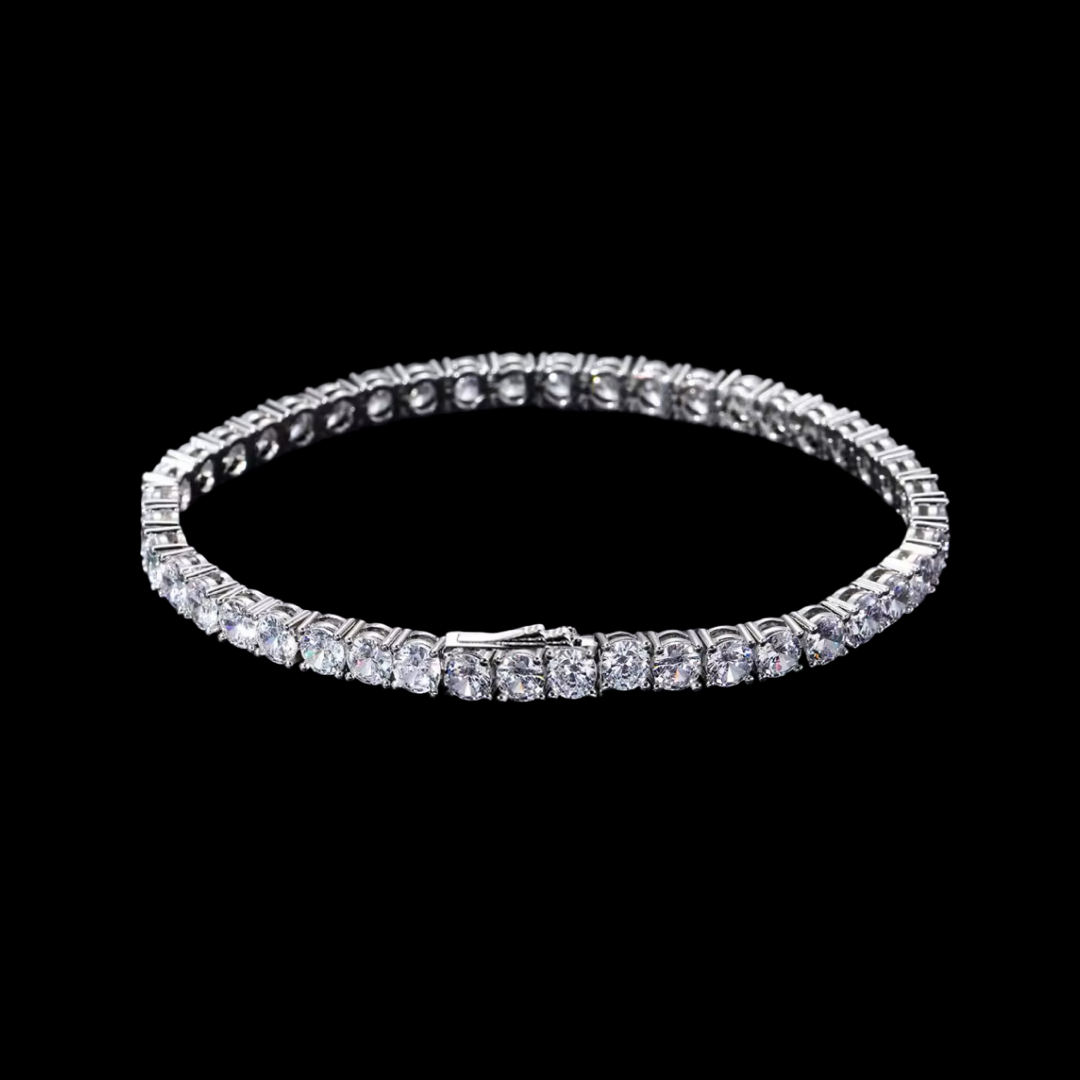 Gelati's Signature Diamond Emerald Cut Tennis Bracelet in 925 Silver & 18k Vermeil Gold