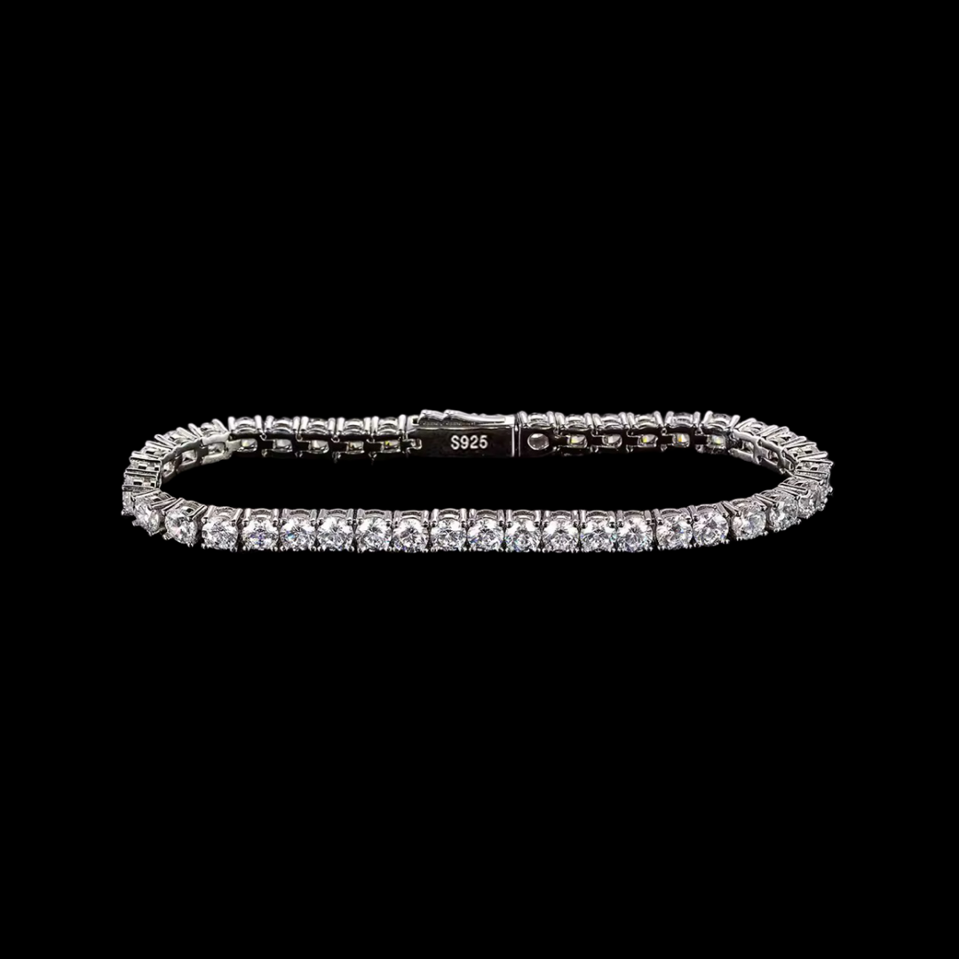 Gelati's Signature Diamond Emerald Cut Tennis Bracelet in 925 Silver & 18k Vermeil Gold