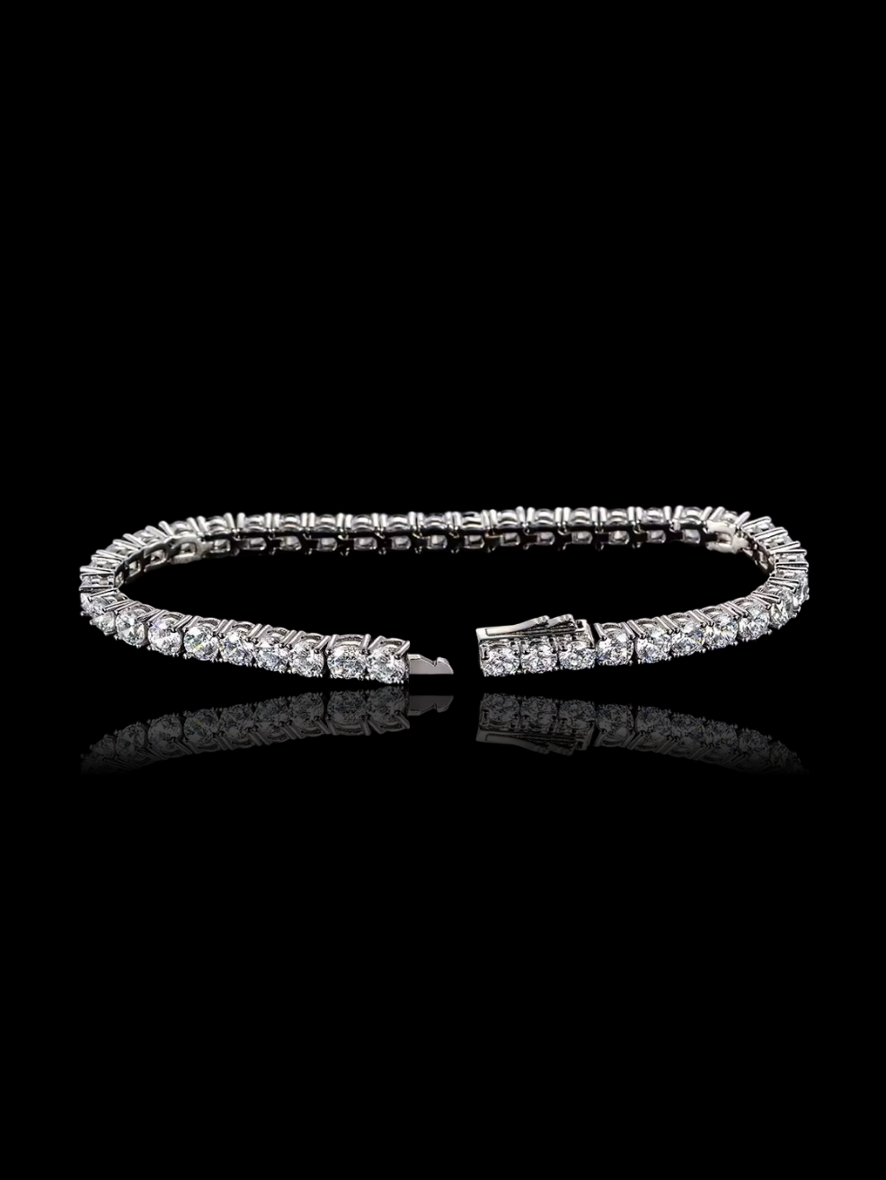 Gelati's Signature Diamond Emerald Cut Tennis Bracelet in 925 Silver & 18k Vermeil Gold