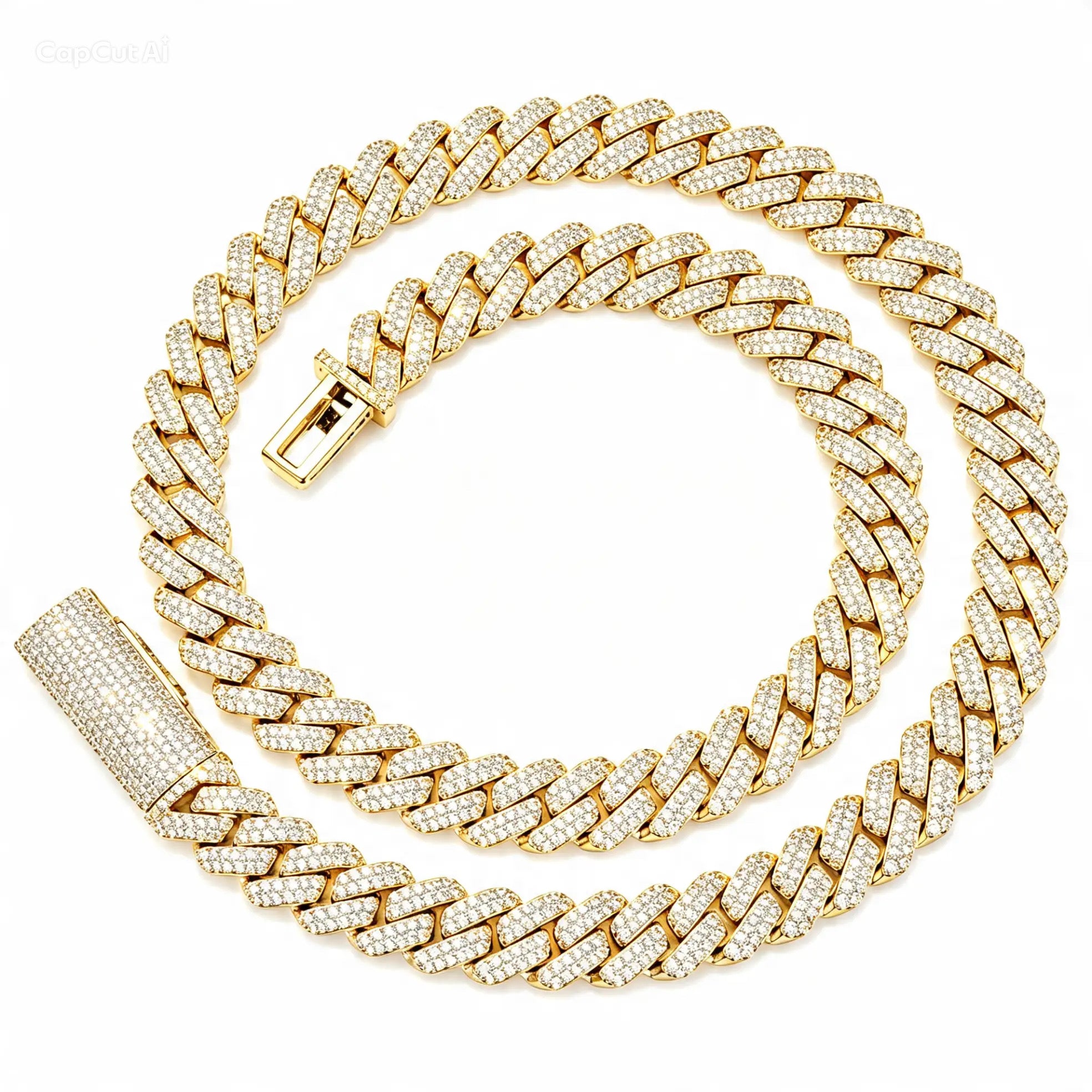 Bipolar Miami Link Cuban Necklace – 3EX FL-IF D-Color Moissanite, 925 Silver & 18K Vermeil (14MM)
