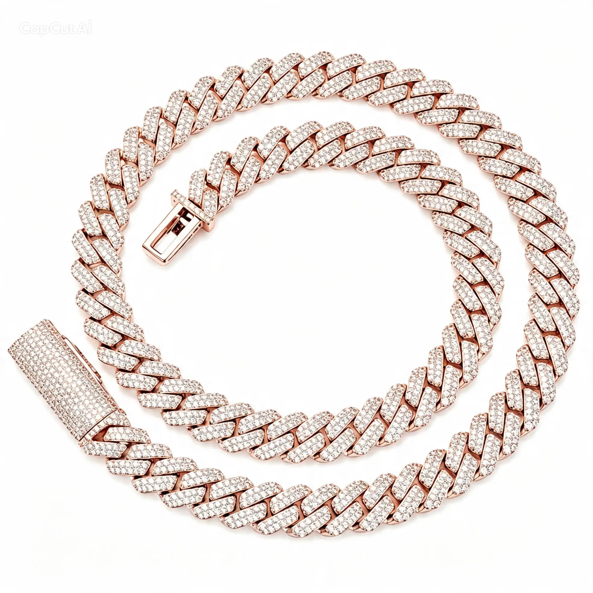 Bipolar Miami Link Cuban Necklace – 3EX FL-IF D-Color Moissanite, 925 Silver & 18K Vermeil (14MM)
