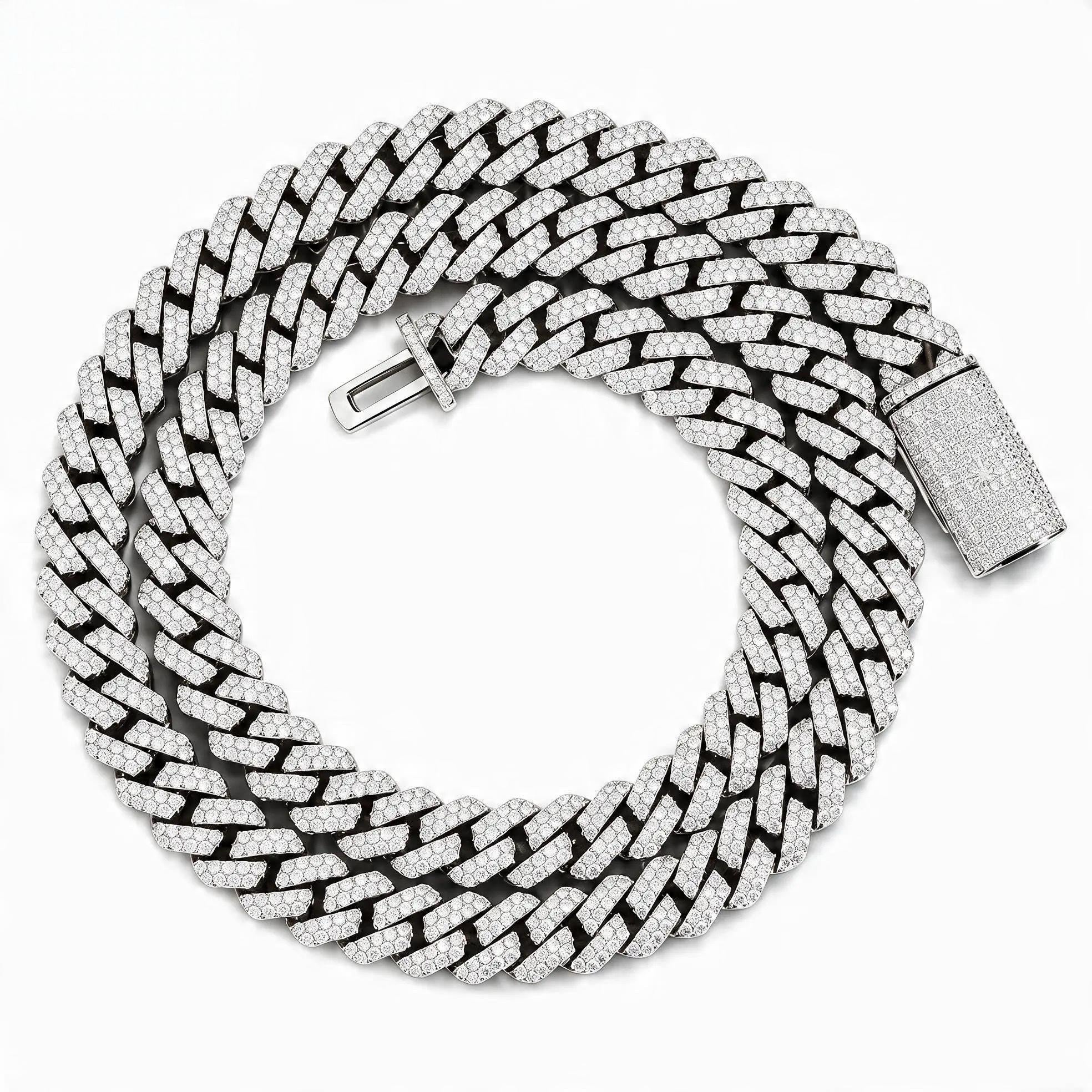 Gelati Ascension Miami Cuban Link | FL-IF Flawless D-Color Moissanite Diamonds|925 Silver & 18K Vermeil