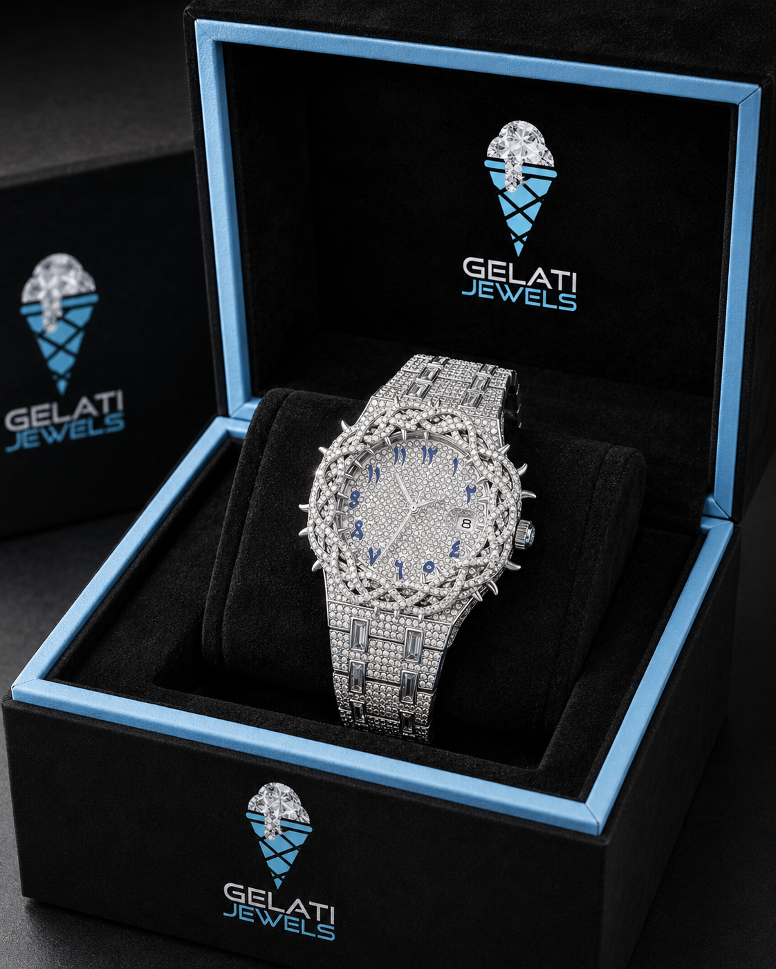 GELATI SACRIFICE™ DIAMOND THORNS TIMEPIECE — SOLID STAINLESS STEEL & 18K VERMEIL GOLD