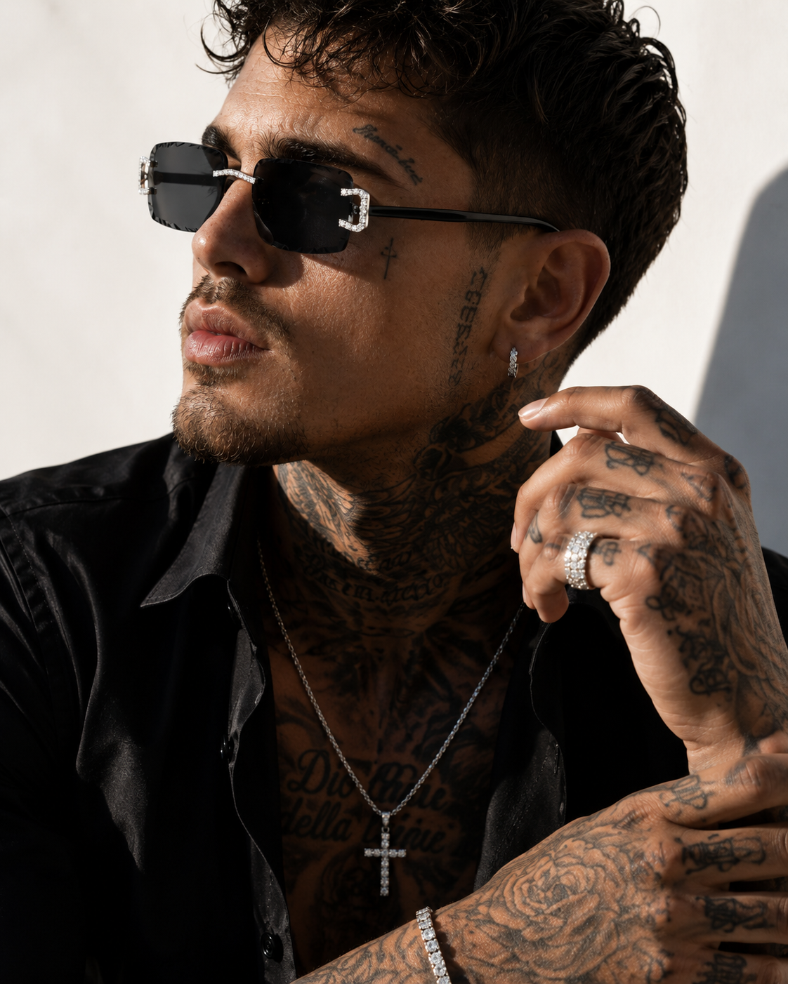 Gelati Diamond Rimless Eyewear – FL-IF D-Color Moissanite, 925 Silver & 18K Vermeil