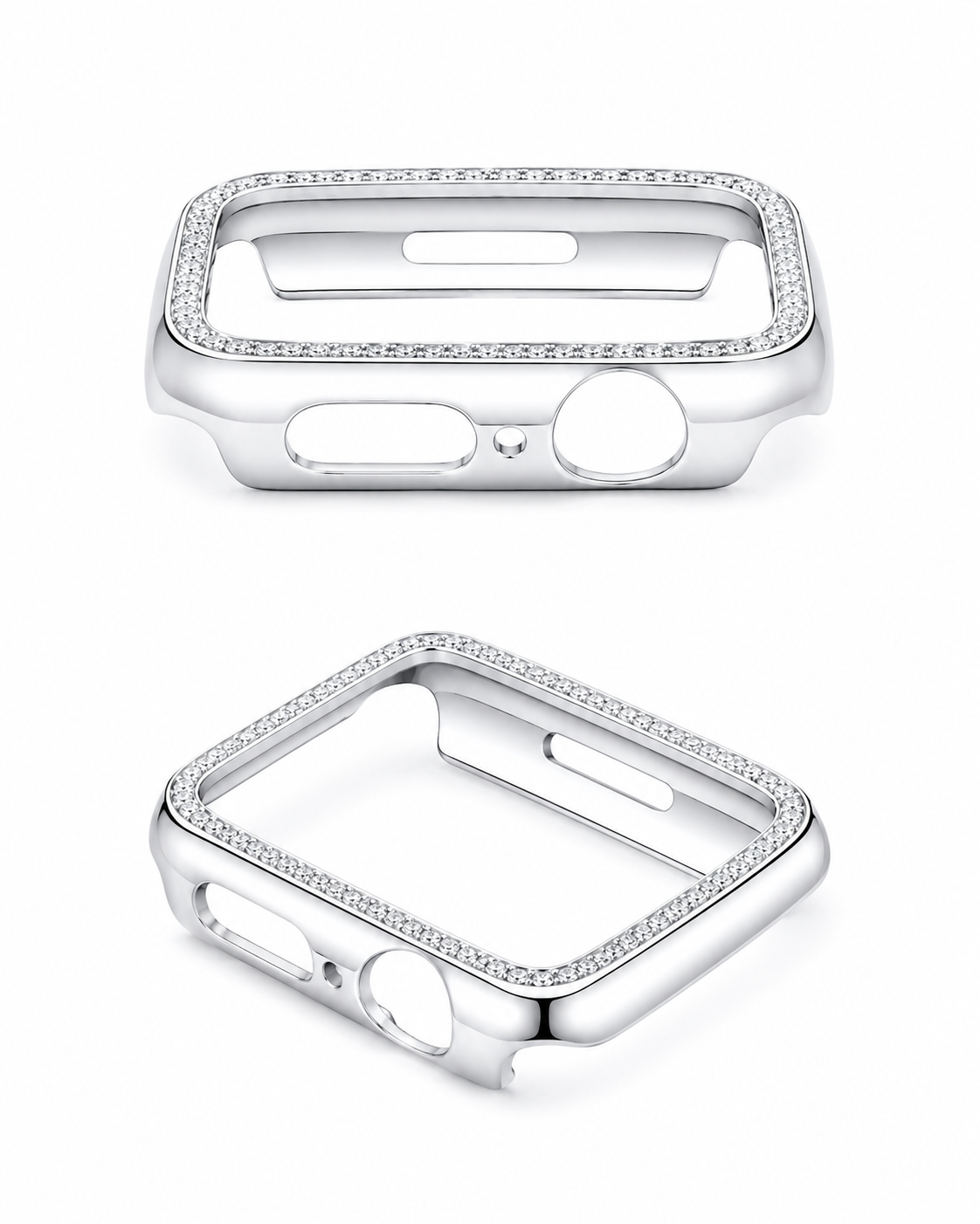 Gelati Custom Apple Watch Solid Titanium Case | VVS1 Moissanite Diamond with 18k Vermeil Gold Accents