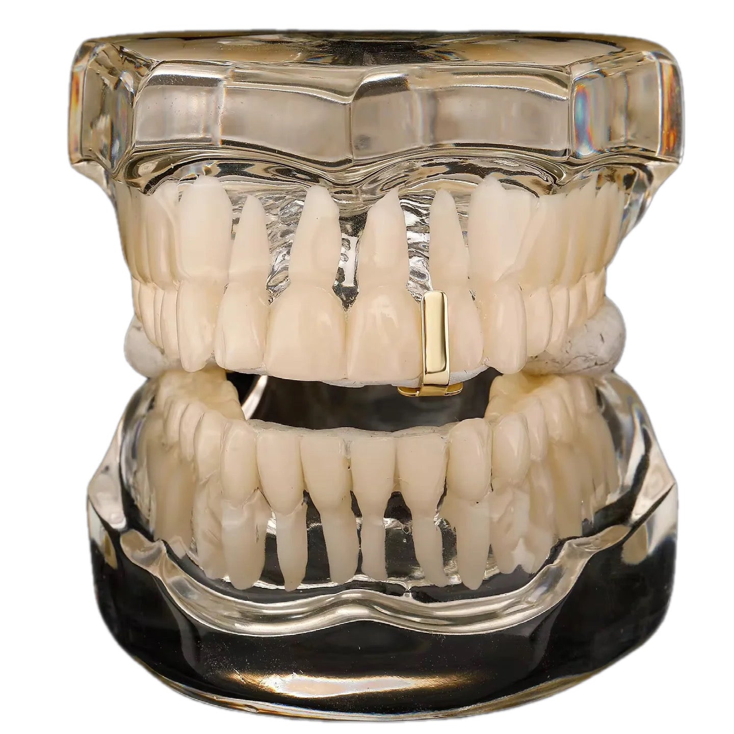 GELATI | Diamond Tooth spacer in Steel & 18k Vermeil Gold