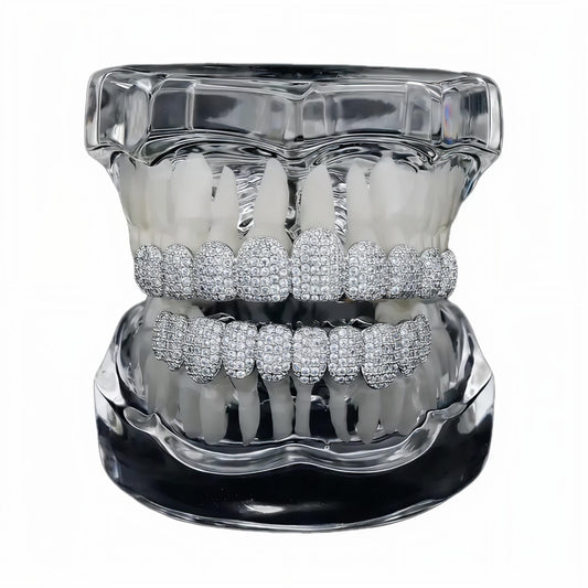 GELATI HoneyComb Diamond Invisible Cut Grillz – CB|VVS1 Moissanite | Titanium & 18K Vermeil