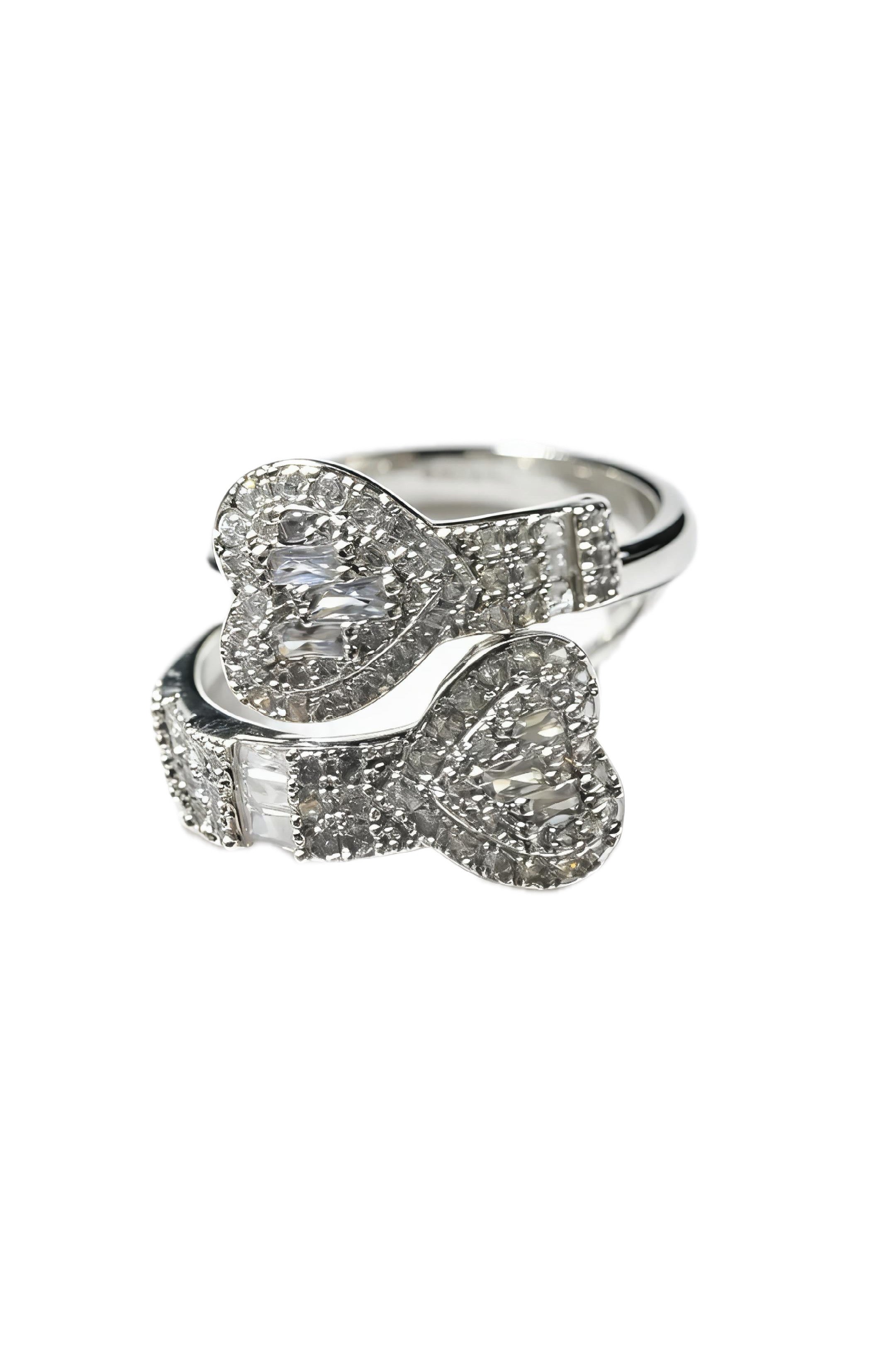 GELATI AMORE HEART BAGUETTE CB DIAMOND RESIZABLE RING |TITANIUM & 18K VERMEIL