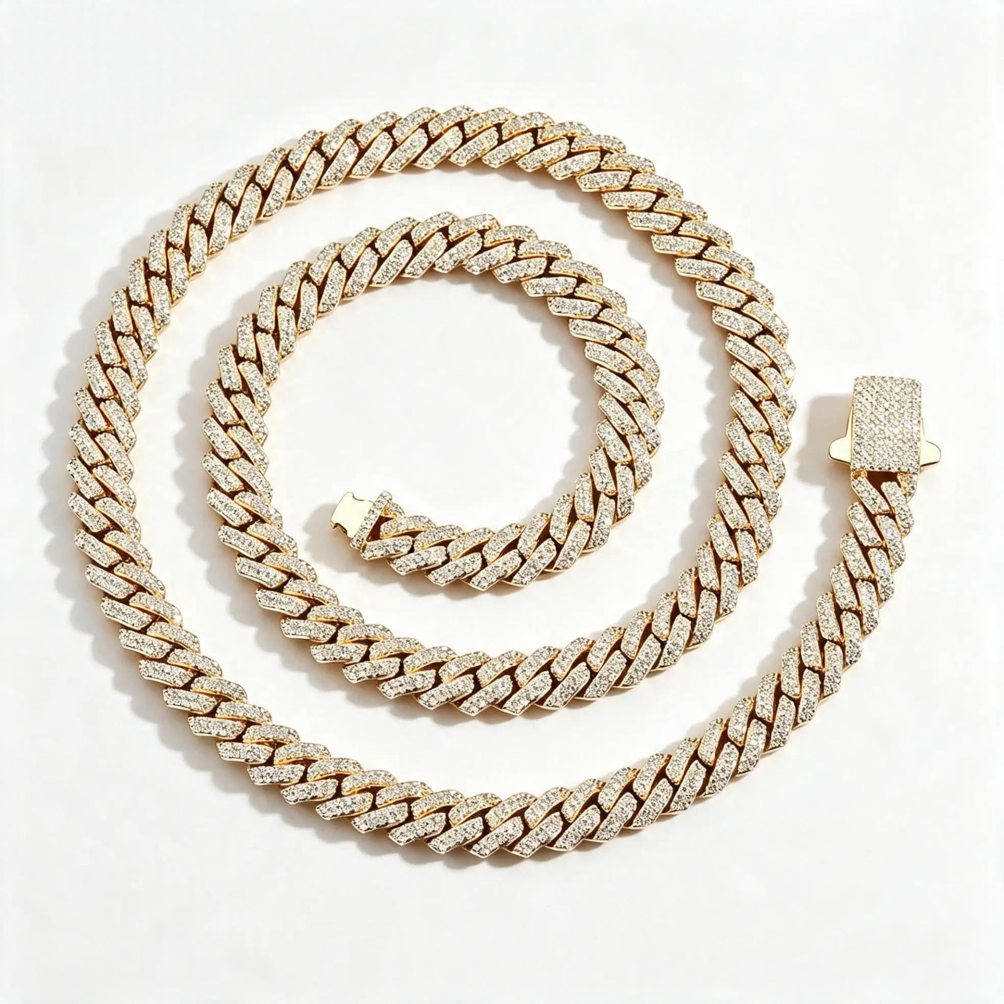 GELATI GLACIAL Miami Link Cuban Necklace – HCD/DVVS1 Moissanite| Steel |18K Vermeil