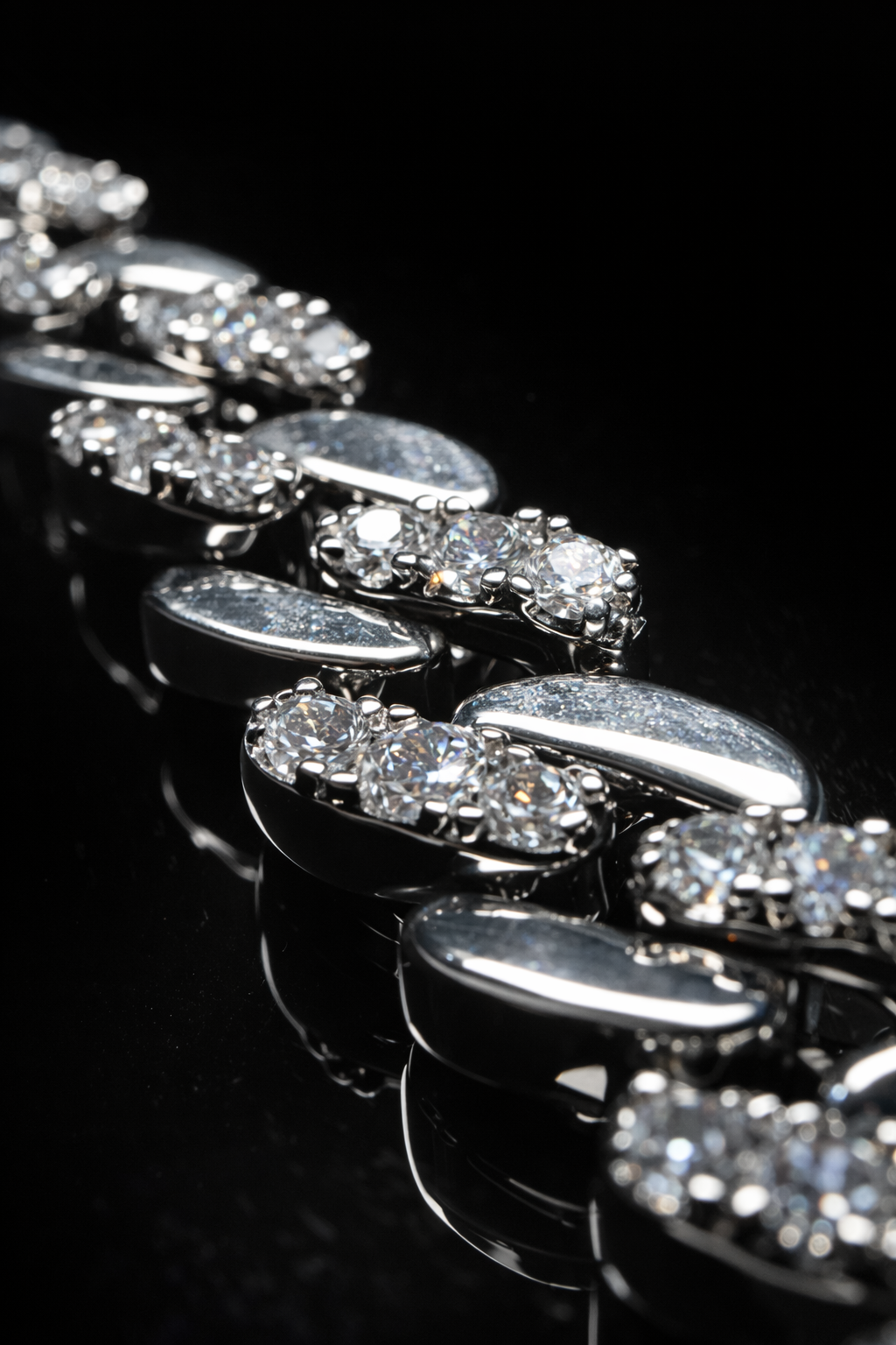 Gelati's Hybrid Carbon Diamonds Two Tone Cuban Necklace in Titanium & 18K Vermeil Gold