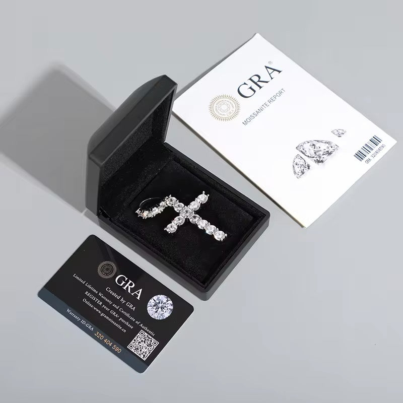 Gelati's Bespoke "Meteoric" Diamond Cross + 18K Vermeil Gold Inserts & 925 Silver Chain Included