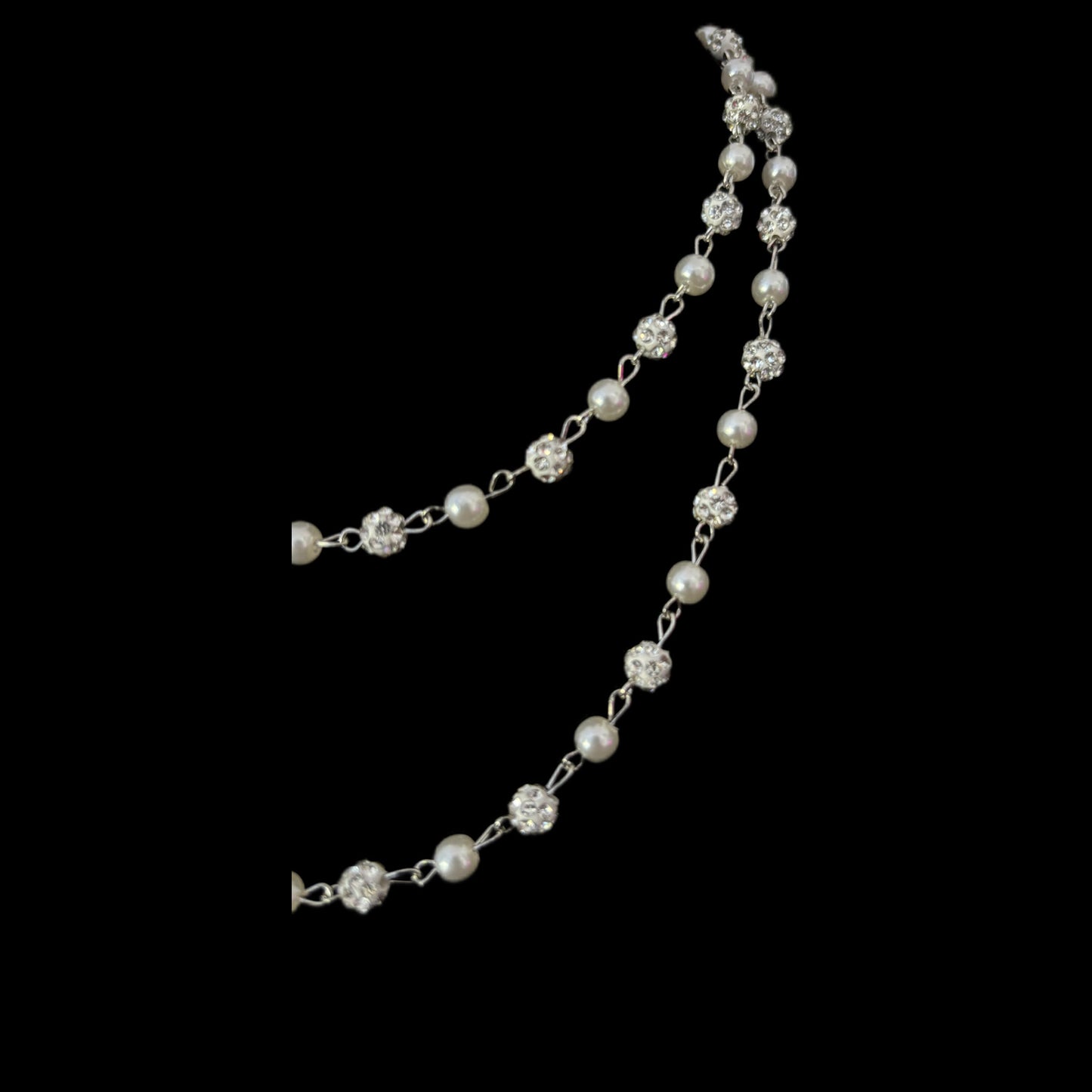 Gelati's Titanium Diamond beads & Pearls Necklace