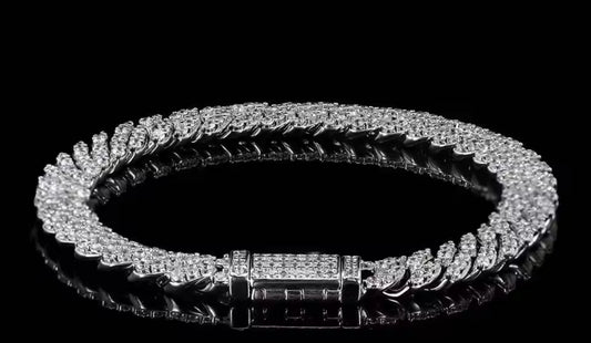 Gelati's Bracciale" Miami Link Cuban Bracelet - In 925 sterling silver & 18k vermeil gold accents