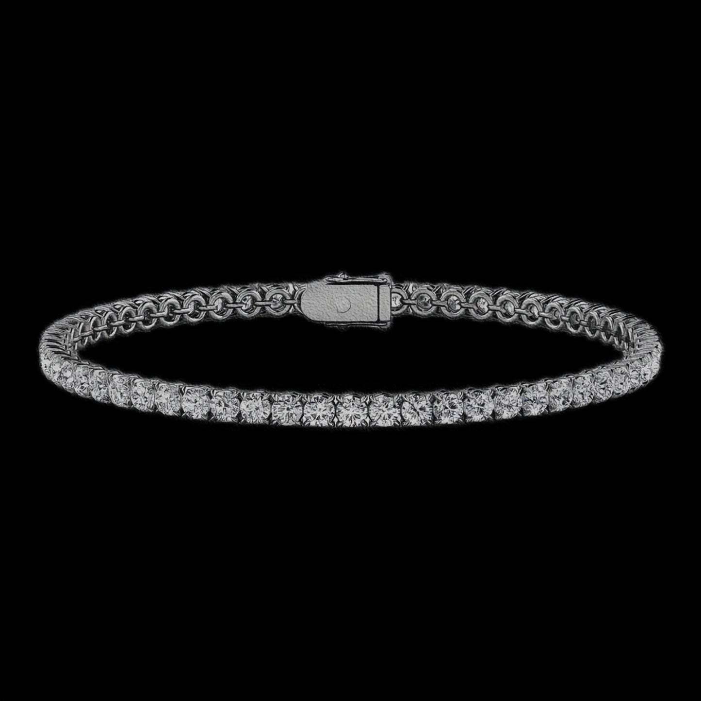 Gelati's Bespoke Diamond "Glaciale"  Round & Square Cut Tennis Bracelet in 925 Silver & 18k Vermeil Gold